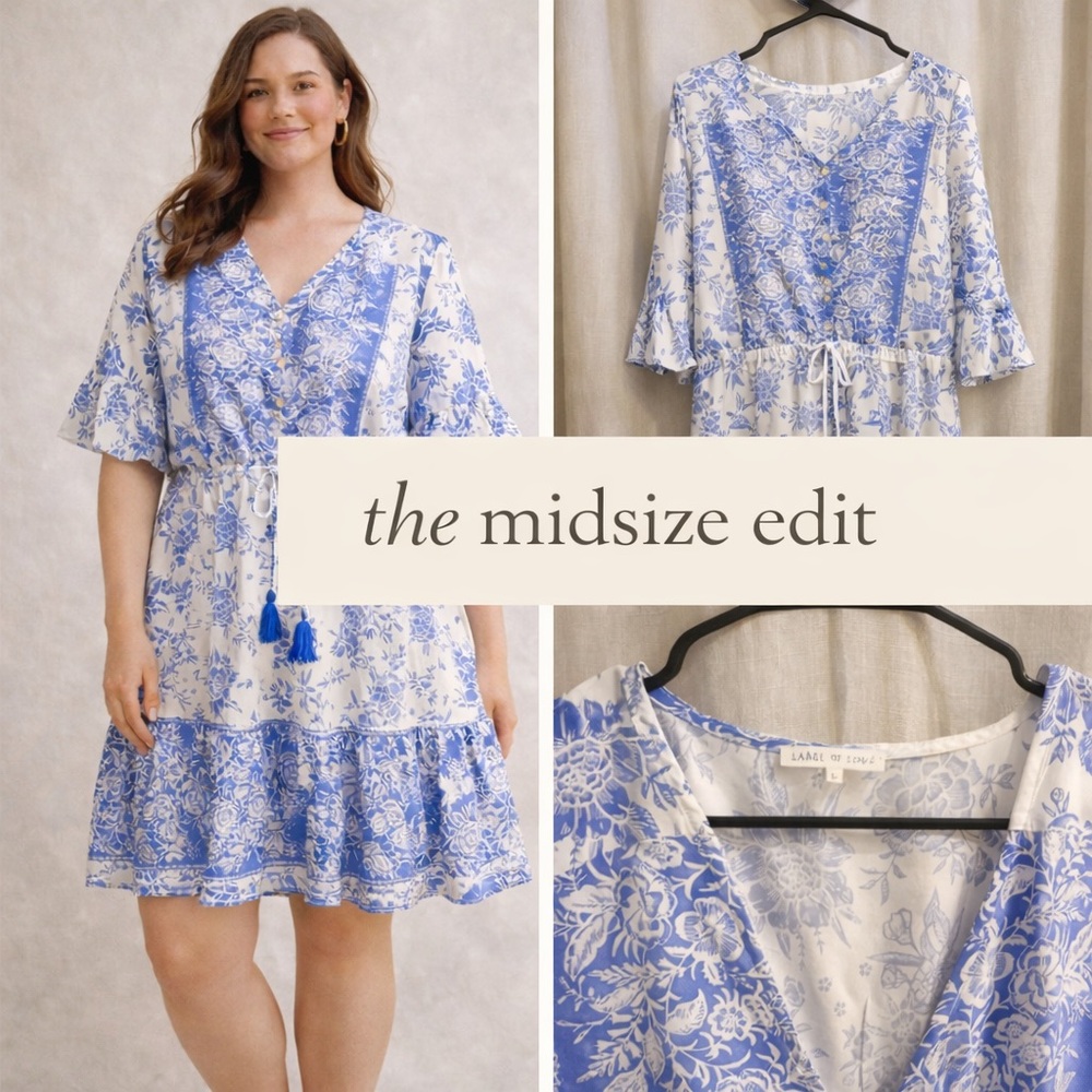 Blue & White Floral Dress | Resort Inspired | Label of Love Large